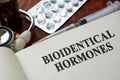 Book with words bioidentical hormones.