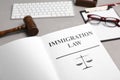Book with words IMMIGRATION LAW Royalty Free Stock Photo