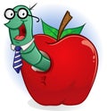 Book Worm In An Apple