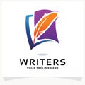 Book Writer Logo Design Template Inspiration