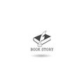 Book Writer Logo Template Design with shadow