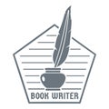 Book writer logo, vintage style