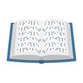 Book written in braille icon in cartoon style isolated on white background.