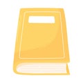 Book yellow cover literature icon white background