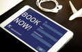 Book your hotel online using your Tablet Royalty Free Stock Photo