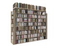 Bookcase bookshelves isolated on white 3d illustration Royalty Free Stock Photo