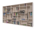 Bookcase bookshelves isolated on white 3d illustration