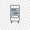 Bookcase concept vector linear icon isolated on transparent back Royalty Free Stock Photo