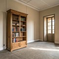Bookcase in empty room Royalty Free Stock Photo