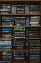 Bookcase with holy books in the center of the prayer hall of the mosque. Makam al-Nabi Sain Mosque. Nazareth. Israel.