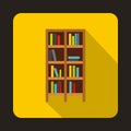 Bookcase icon in flat style Royalty Free Stock Photo