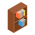 Bookcase isometric 3d icon