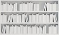 Bookcase with white books Royalty Free Stock Photo