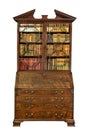 Old traditional European bookcase bureau secretaire