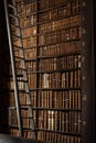 Bookcases and Books in Trinity College Old Library in Dublin Royalty Free Stock Photo