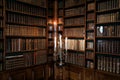 Bookcases with old books Royalty Free Stock Photo