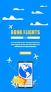 Booking Airline Tickets Online Flat Vector Website