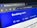 Booking.com web page on a computer screen Royalty Free Stock Photo