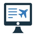 Booking flight, air ticket icon. Simple vector on isolated white background