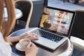 Booking hotel on internet, travel planning, online reservation concept Royalty Free Stock Photo