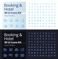 Booking and hotel pixel perfect gradient linear ui icons kit Royalty Free Stock Photo