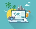 Booking online flat illustration