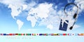 booking and search flight ticket air travel trip vacation concept, banner web template Royalty Free Stock Photo