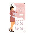 Booking service cartoon smartphone vector app screen