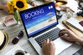 Booking Ticket Online Reservation Travel Flight Concept Royalty Free Stock Photo