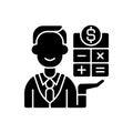 Bookkeeper black glyph icon