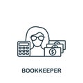 Bookkeeper icon. Monochrome simple Accounting icon for templates, web design and infographics