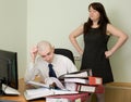 Bookkeeper and the secretary on a workplace