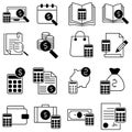 Bookkeeping icon vector set. Budget illustration sign collection. Accounting symbol or logo. Royalty Free Stock Photo