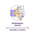 Bookkeeping journal concept icon