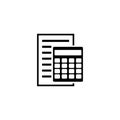 Bookkeeping Report and Calculator, Accounting Financial Flat Vector Icon Royalty Free Stock Photo