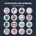 Bookkeeping vector flat icons.