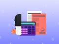 Bookkeeping Vector illustration with copy space in flat
