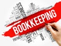 Bookkeeping word cloud collage, business concept Royalty Free Stock Photo