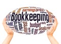 Bookkeeping word cloud hand sphere concept