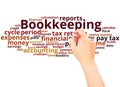 Bookkeeping word cloud hand writing concept