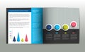 Booklet page. Magazine layout for infographics. Web template.