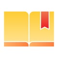 Bookmark with book flat icon. Read color icons in trendy flat style. Knowledge gradient style design, designed for web