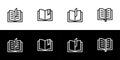 Bookmark book icon set. Ribbon and card marker.