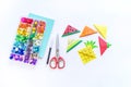 Bookmark for a child book to school. Summer fruit tropics Royalty Free Stock Photo