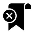 Bookmark delete glyphs icon Royalty Free Stock Photo