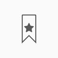 Bookmark icon, guidebook, read, star, badge