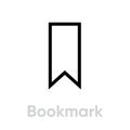Bookmark icon. Editable Line Vector. Royalty Free Stock Photo