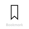 Bookmark icon. Editable Line Vector.