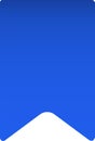 Bookmark icon is featuring a simple blue shape with rounded corners, set against a clean white background, creating a