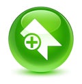 Bookmark icon glassy green round button Royalty Free Stock Photo